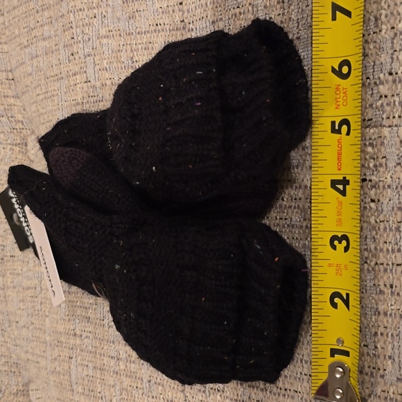SONOMA WOMEN'S BLACK SPECKLED FLIP TOP WARM WINTER GLOVES ONE SIZE FITS MOST - Picture 7 of 10